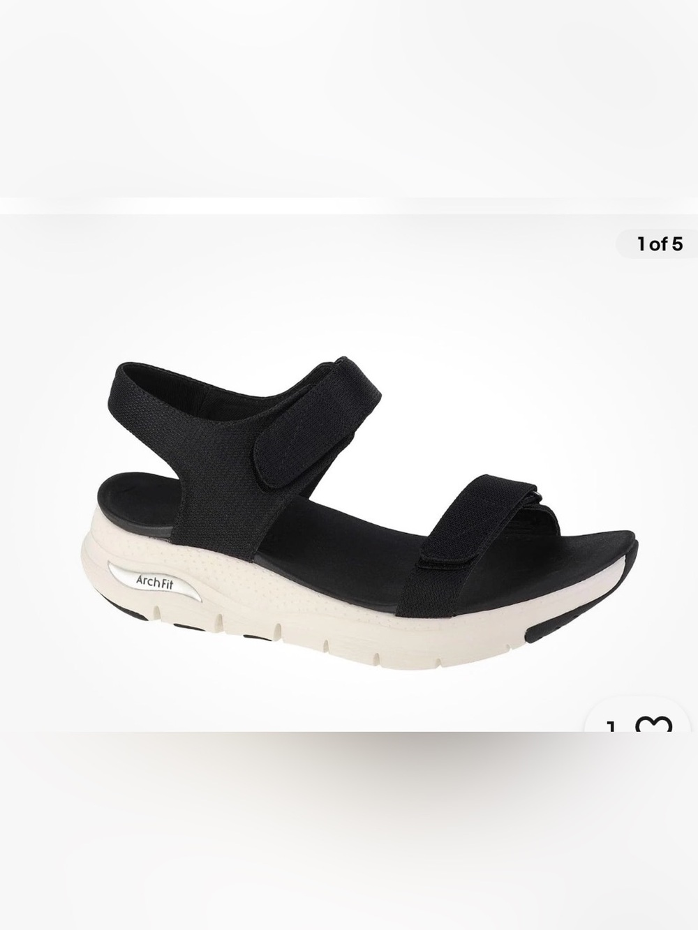 Skechers Women's Vegan Arch Fit Touristy Sandal Black Size 7 slingback EUC